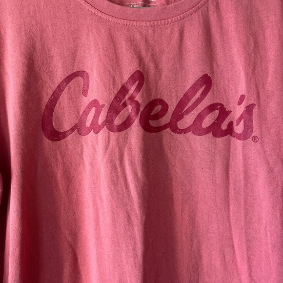 Cabela’s Rose Pink Logo Crewneck Sweatshirt | Size Large Cozy Outdoorsy Pullover - Picture 2 of 8